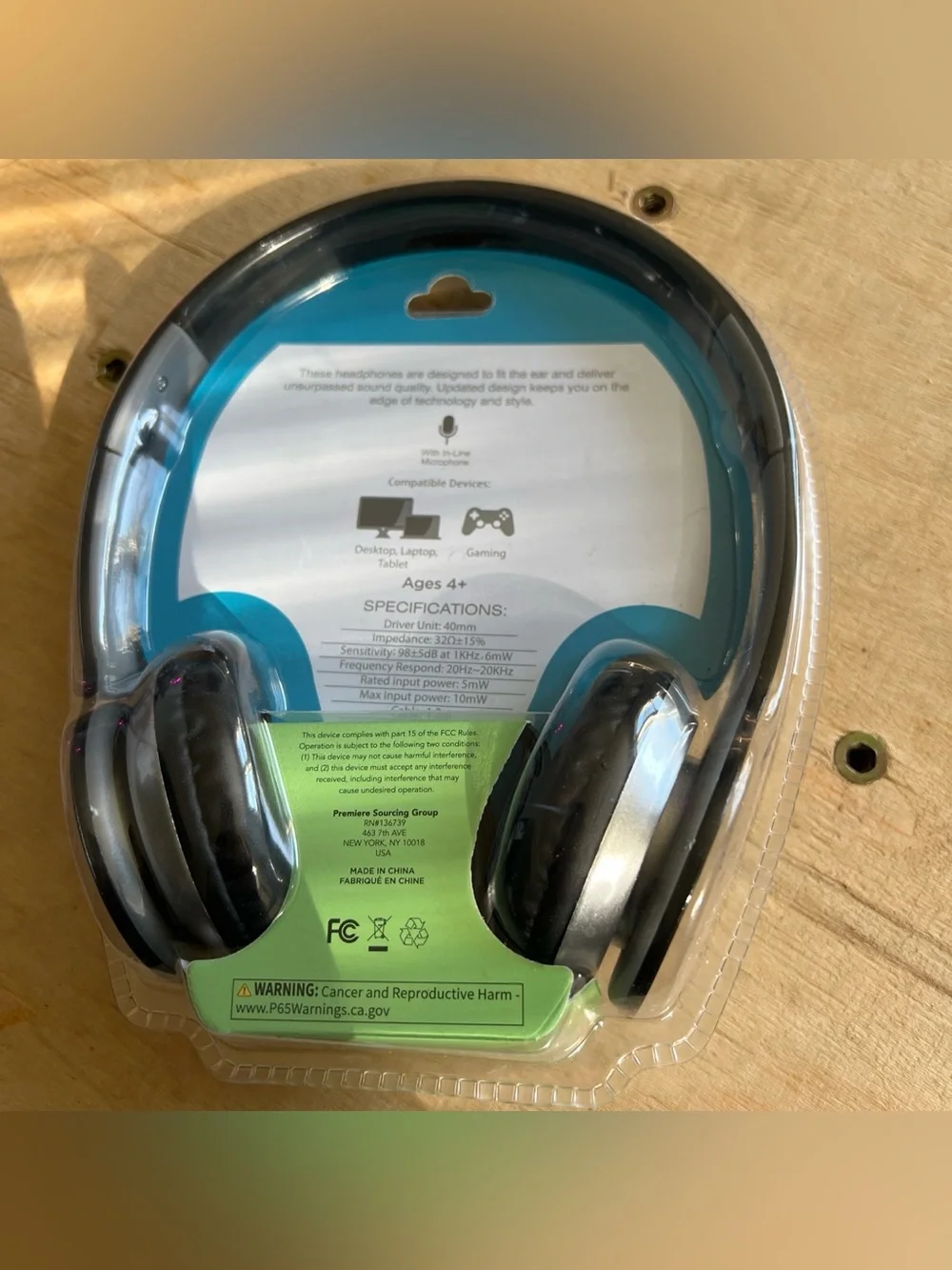 Studio Grade Black On-Ear Headphones with Inline Mic